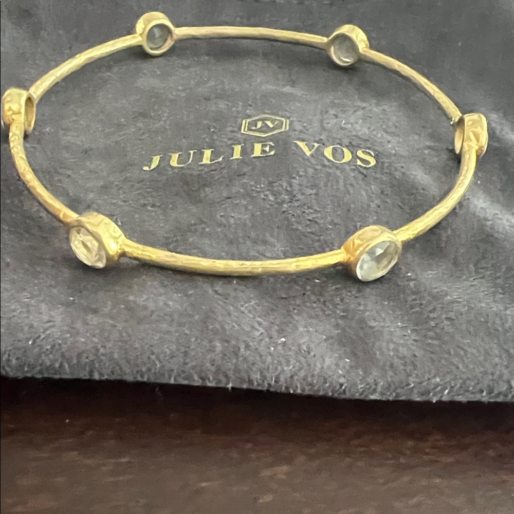 Julie Vos Milano Luxe Clear Stone Bangle View 2